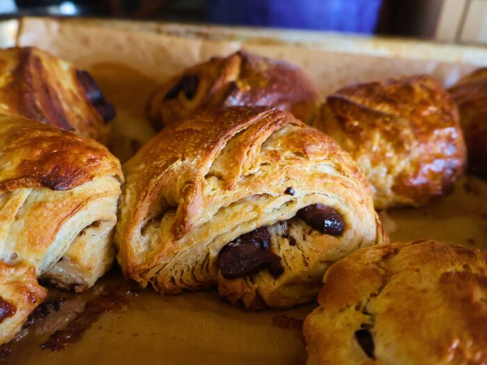 Čokoládové croissanty z kvásku