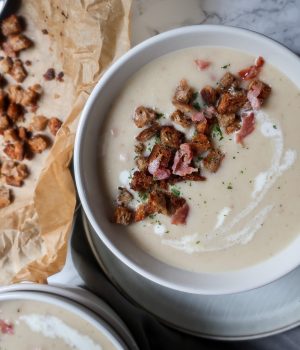 Krémová fazolová polévka se šunkou